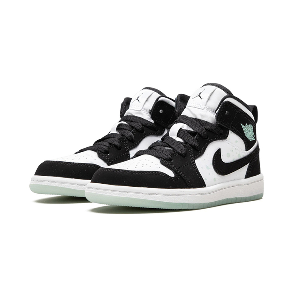 BP Air Jordan 1 Mid White Black Teal Tint