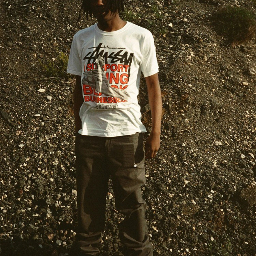Stussy x OFF-WHITE Virgil Abloh World Tour Logo T