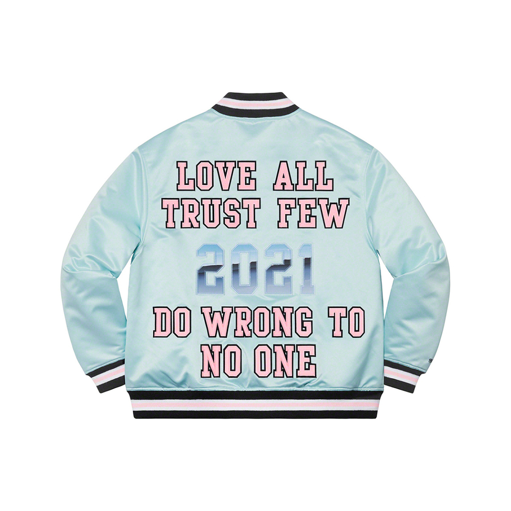 Supreme Week 8 x Mitchell & Ness Satin Varsity Jacket