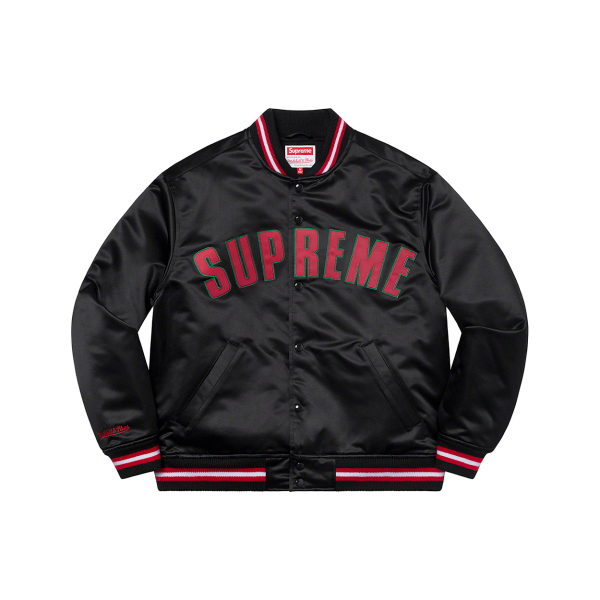 Supreme Week 8 x Mitchell & Ness Satin Varsity Jacket