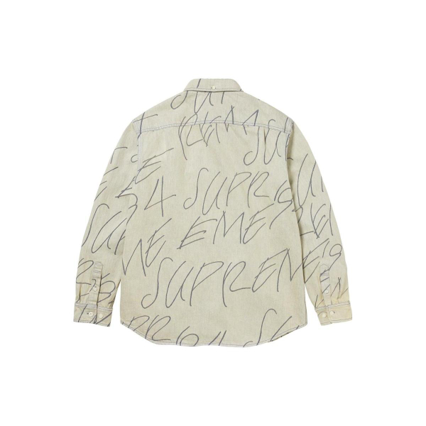Supreme FW23 WEEK8 HANDWRITING JACQUARD DENIM SHIRT