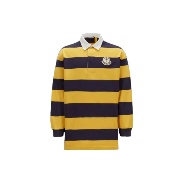 Moncler x Palm Angels Striped Long Sleeve Polo Shirt Logo Polo
