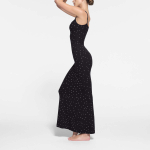 SKIMS SOFT LOUNGE LONG SLIP DRESS ONYX SPARKLE PRINT /