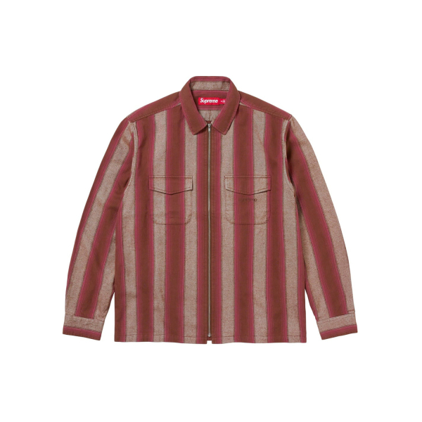 Supreme FW23 FW23 WEEK13 STRIPE FLANNEL ZIP UP SHIRT