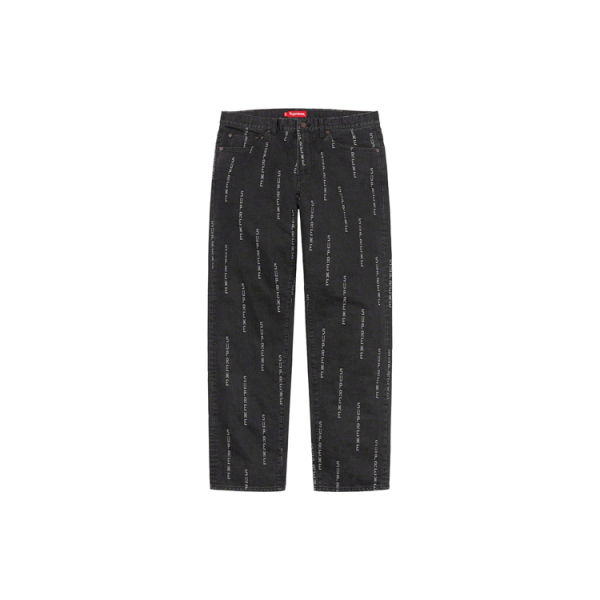 Supreme FW20 Week 15 Logo Stripe Jacquard Regular Jean