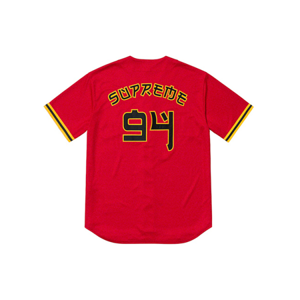 Supreme SS19 Red Rum Baseball Jersey Red
