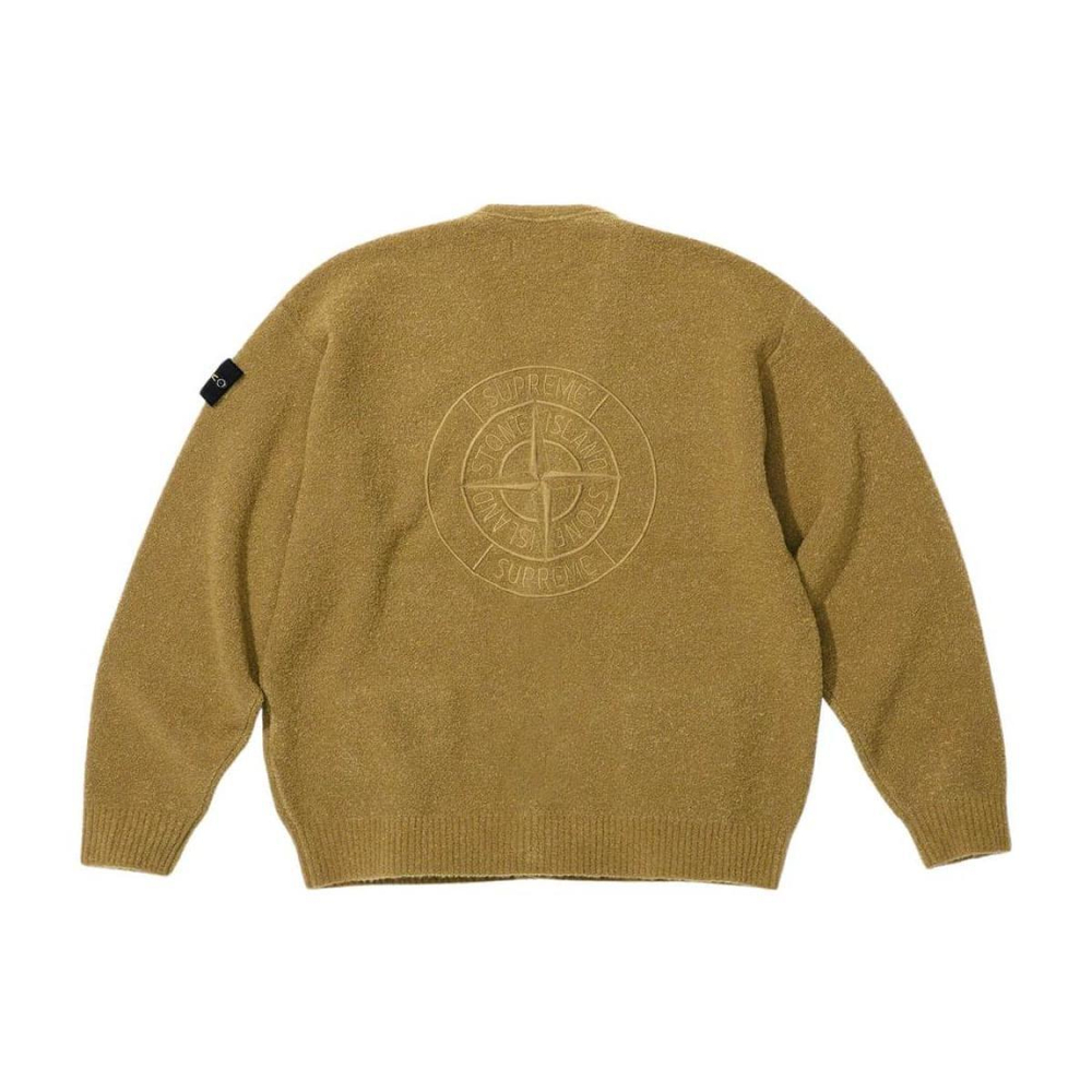 Supreme x STONE ISLAND FW23 WEEK10 BOUCLÉ CARDIGAN Logo V