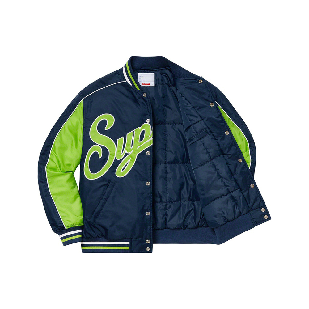 Supreme FW20 Week 1 Contrast Script Varsity Jacket
