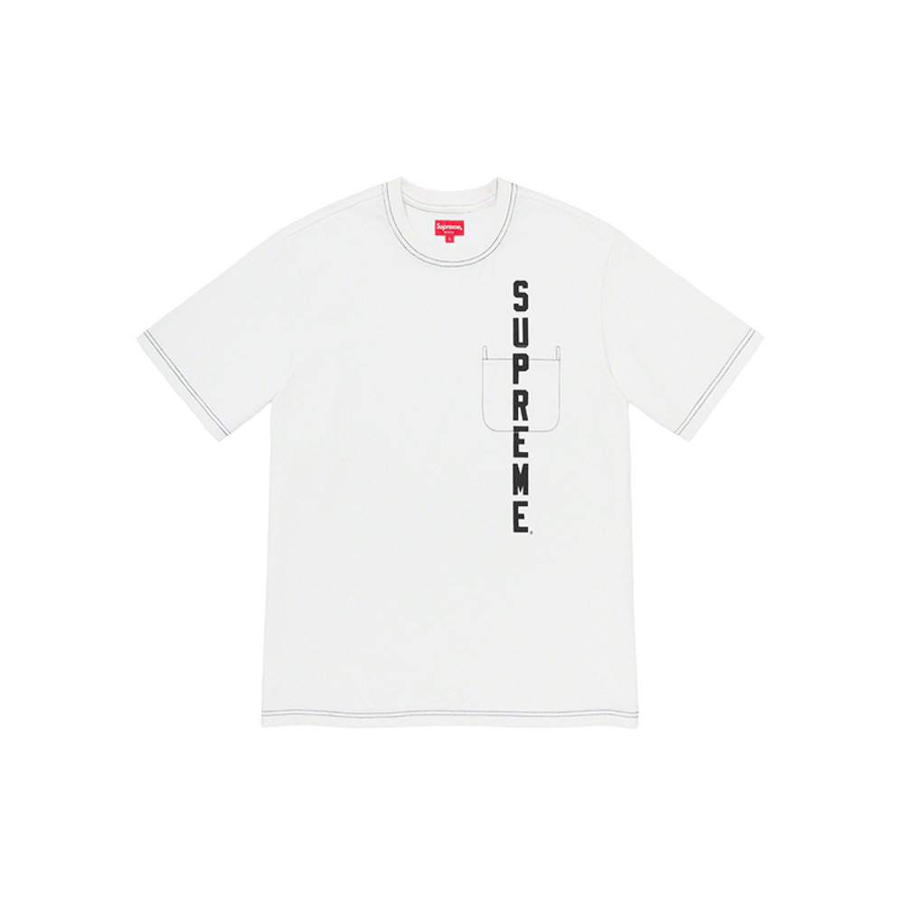 Supreme SS20 Week 6 Contrast Stitch Pocket Tee Logo T