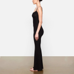 SKIMS SOFT LOUNGE LONG SLIP DRESS ONYX/