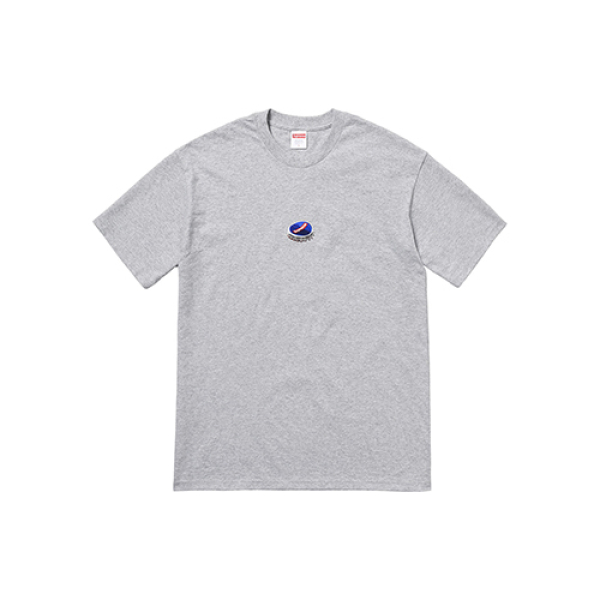 Supreme FW18 Bottle Cap Tee Heather Grey Logo T