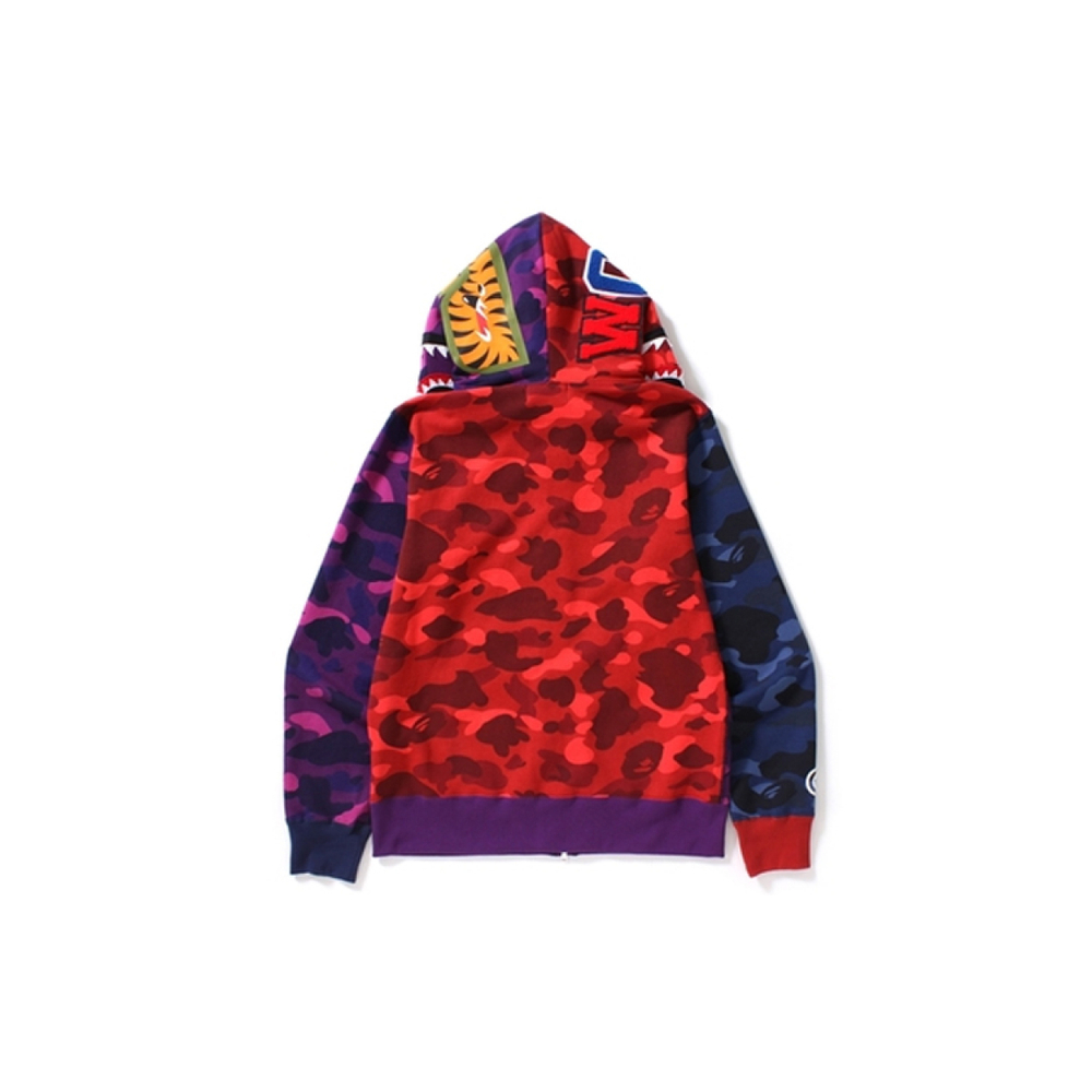 A BATHING APE Color Camo Crazy Shark Full Zip Hoodie
