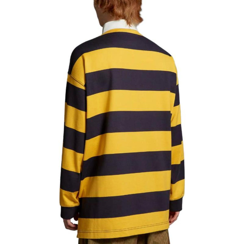 Moncler x Palm Angels Striped Long Sleeve Polo Shirt Logo Polo