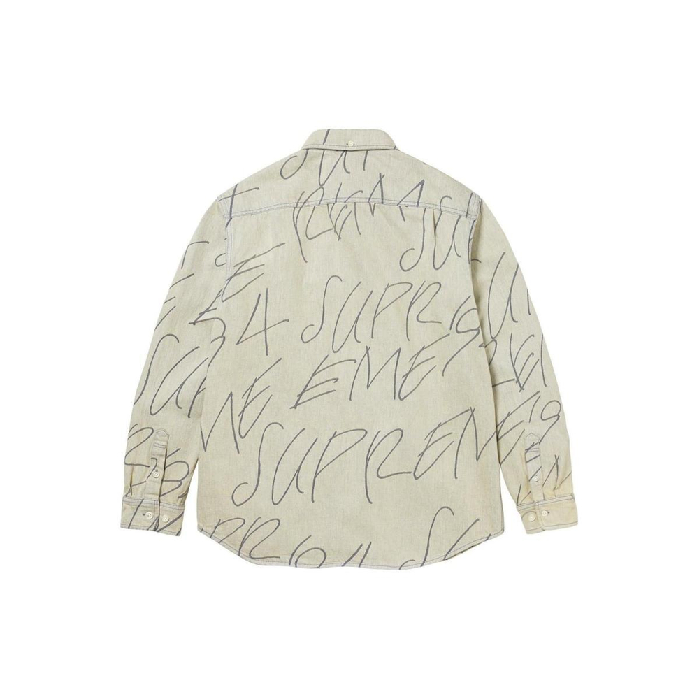 Supreme FW23 WEEK8 HANDWRITING JACQUARD DENIM SHIRT