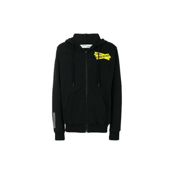 OFF-WHITE Zipped Fire Tape Hoodie