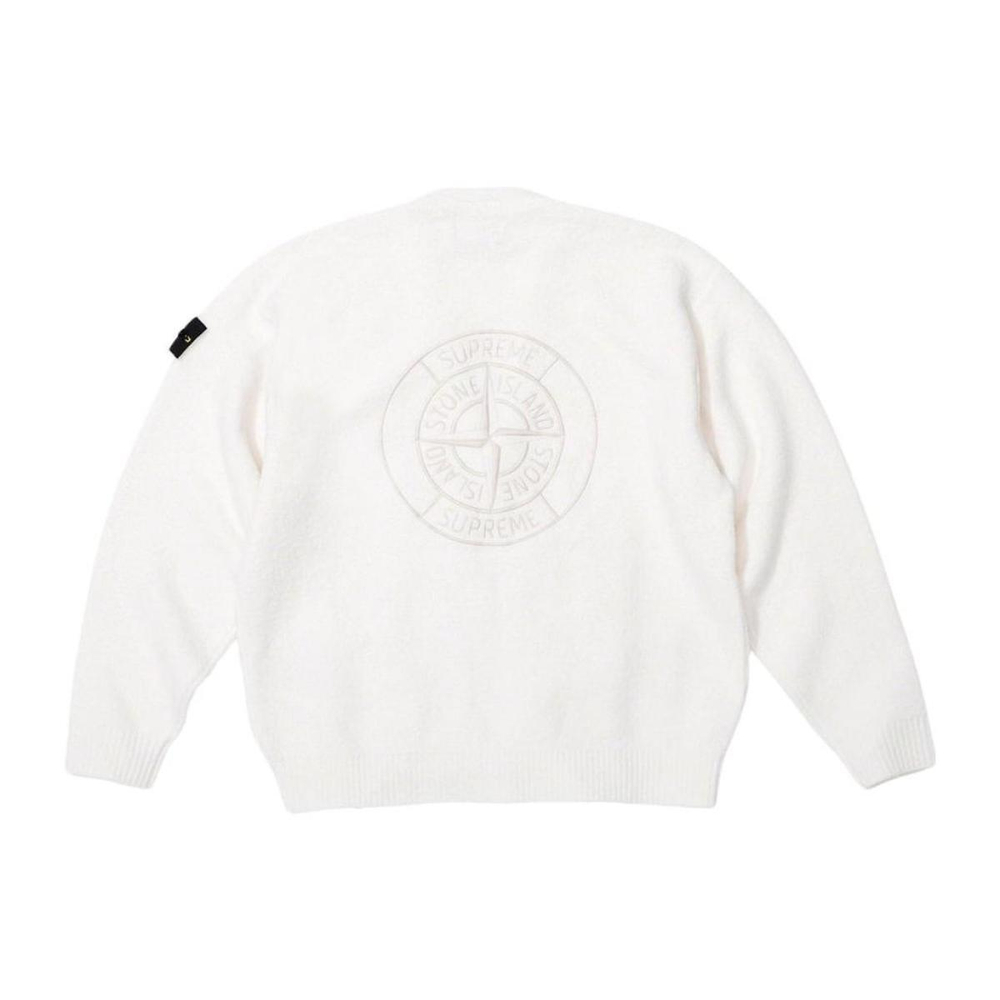 Supreme x STONE ISLAND FW23 WEEK10 BOUCLÉ CARDIGAN Logo V