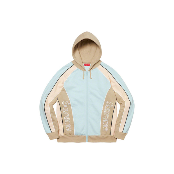 Supreme FW21 Week 1 Track Paneled Zip Up Hooded Sweatshirt