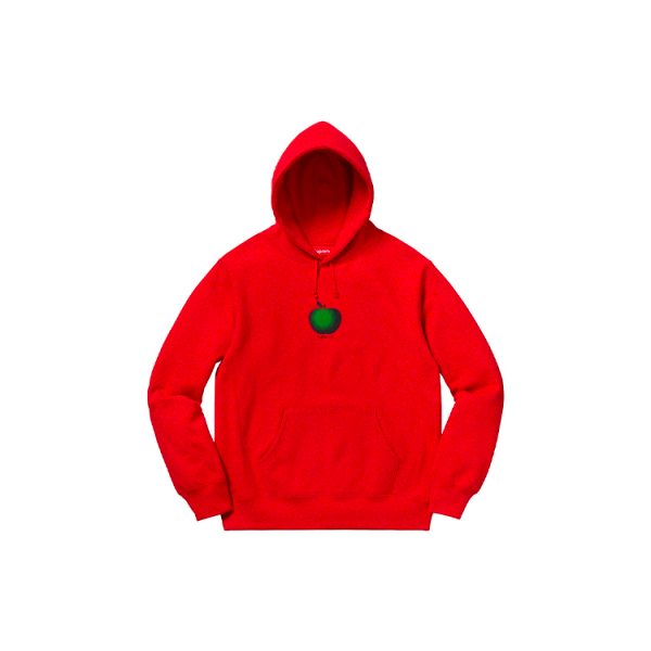 Supreme SS19 Apple Hooded Sweatshirt Red logo