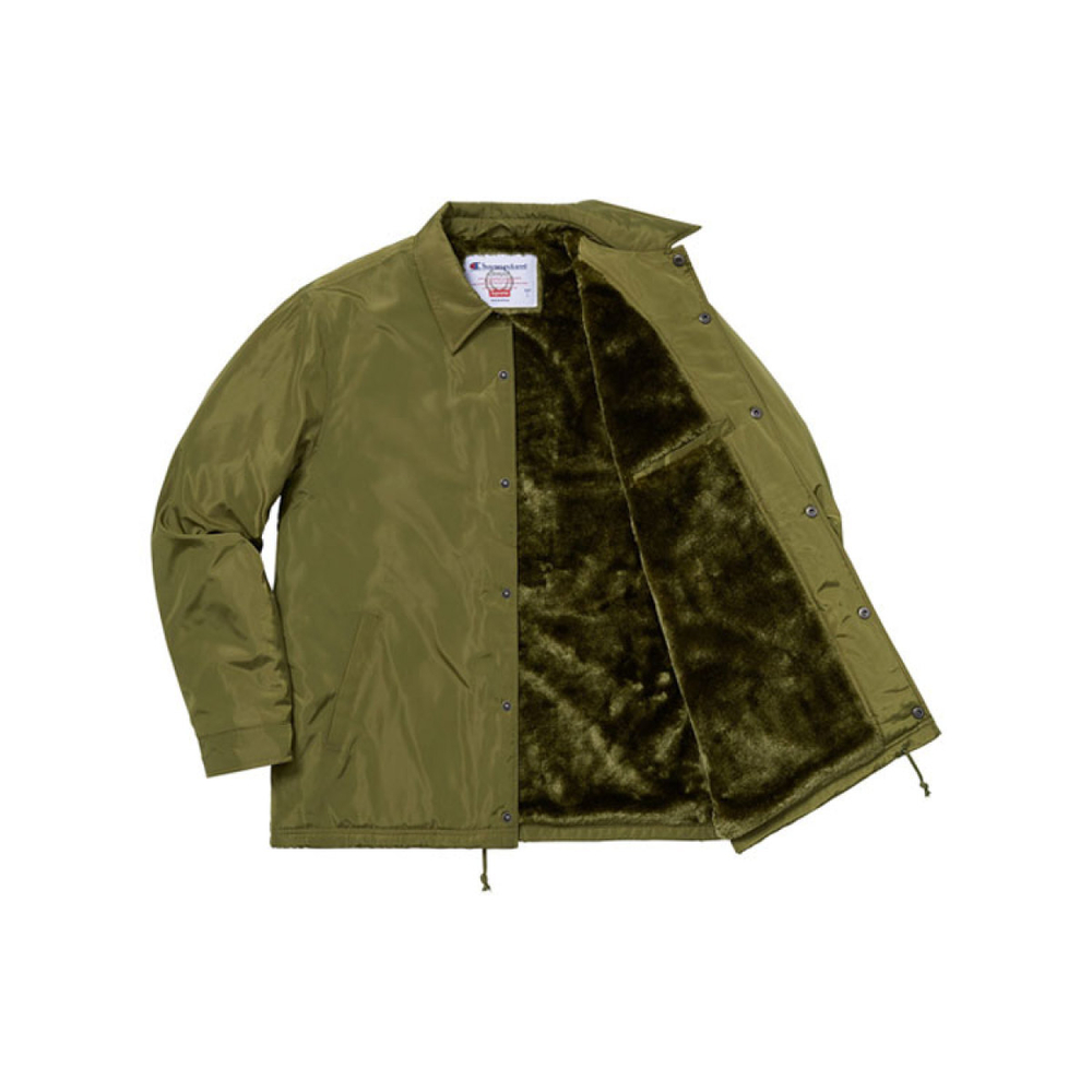 Supreme FW18 x Champion Label Coaches Jacket Olive