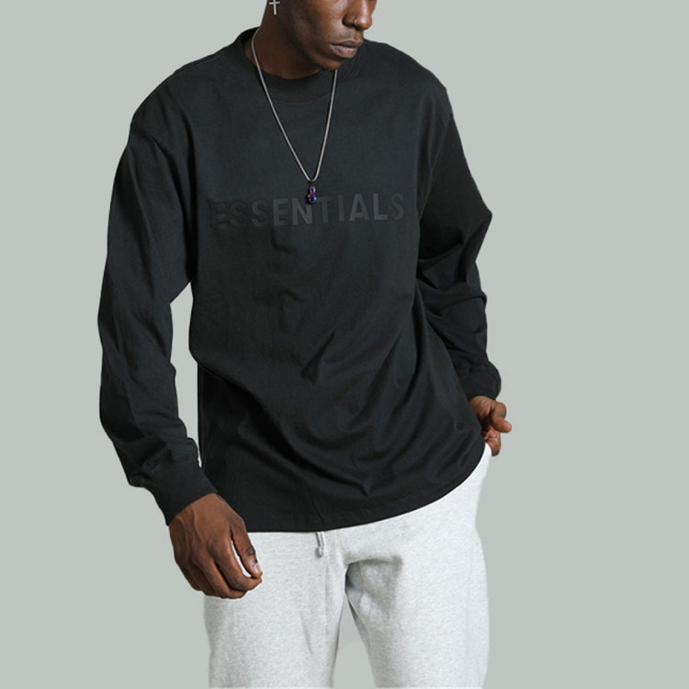 Fear of God Essentials FW20 Logo Long Sleeve T-Shirt Black T