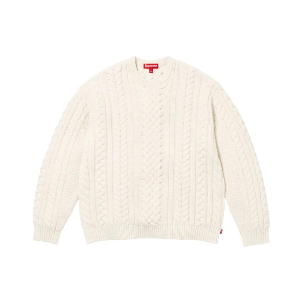 Supreme FW23 WEEK15 APPLIQUÉ CABLE KNIT SWEATER