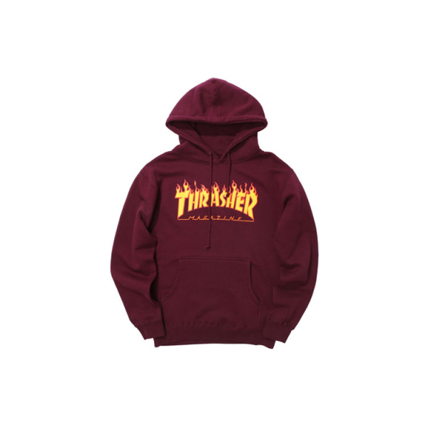Thrasher Flame Logo Hoodie Maroon