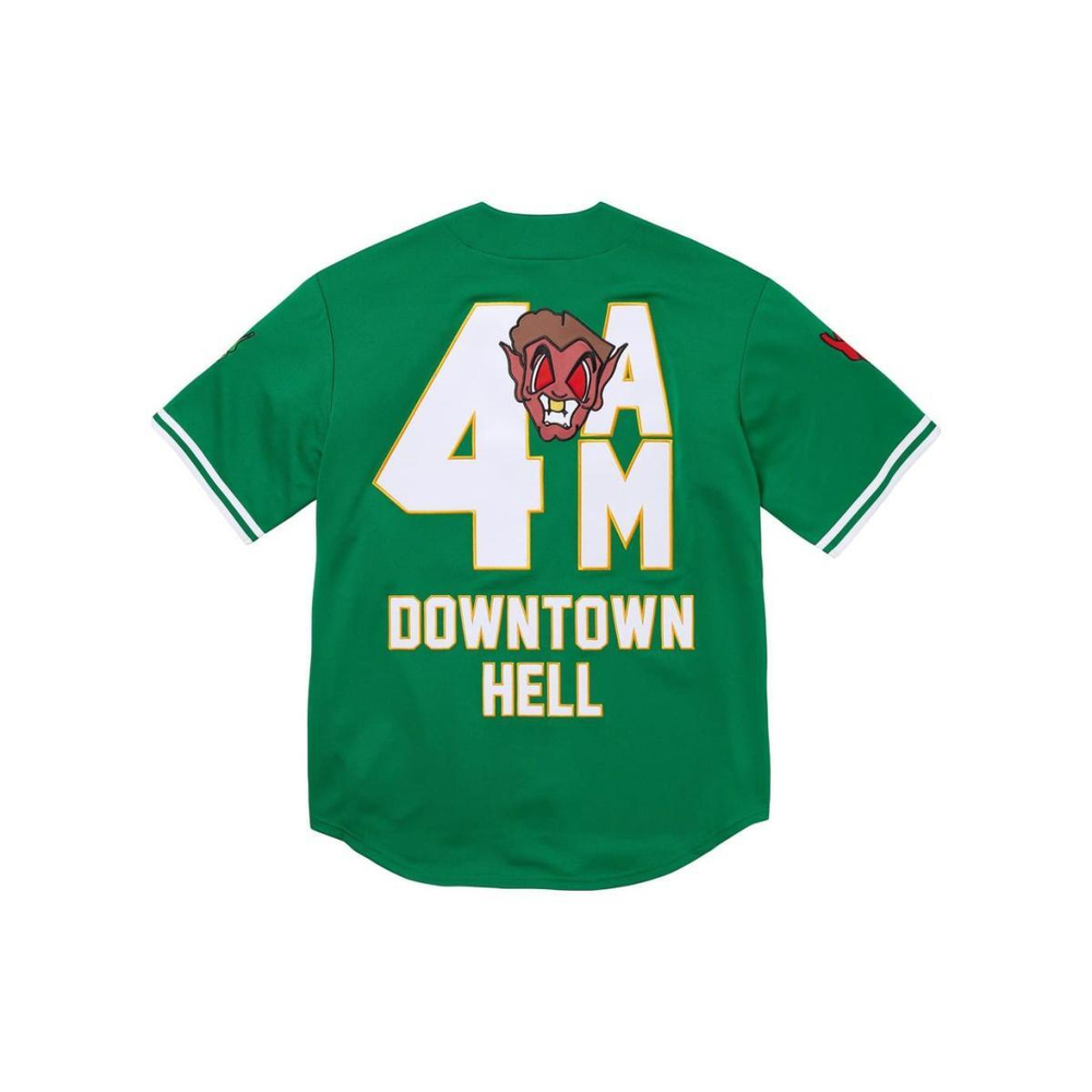 Supreme x Mitchell & Ness FW23 WEEK5 DOWNTOWN HELL BASEBALL JERSEY T