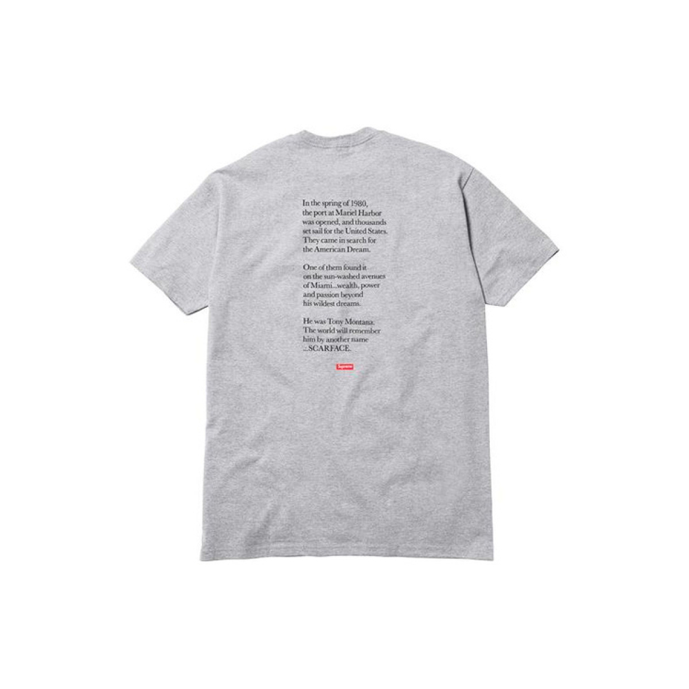 Supreme FW17 x Scarface Split Tee Heather Grey T