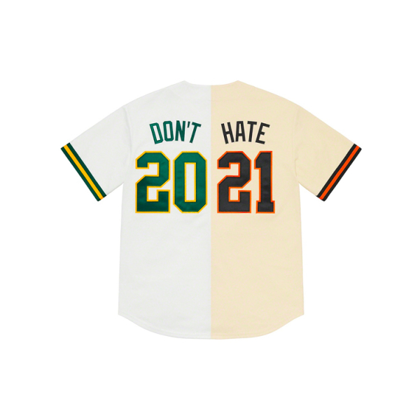Supreme SS21 Week 1 Don't Hate Baseball Jersey