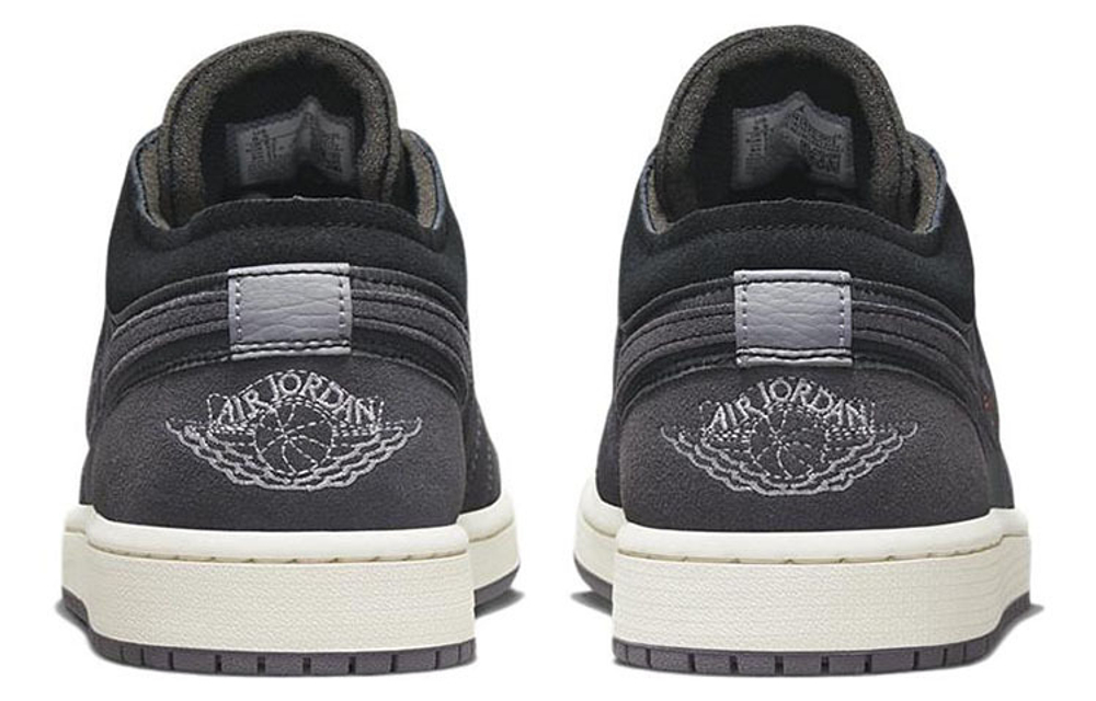 Jordan Air Jordan 1 low se craft "inside out" trendy material stitching wear-resistant low help retro basketball shoes Men's black ash