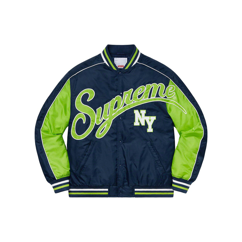 Supreme FW20 Week 1 Contrast Script Varsity Jacket