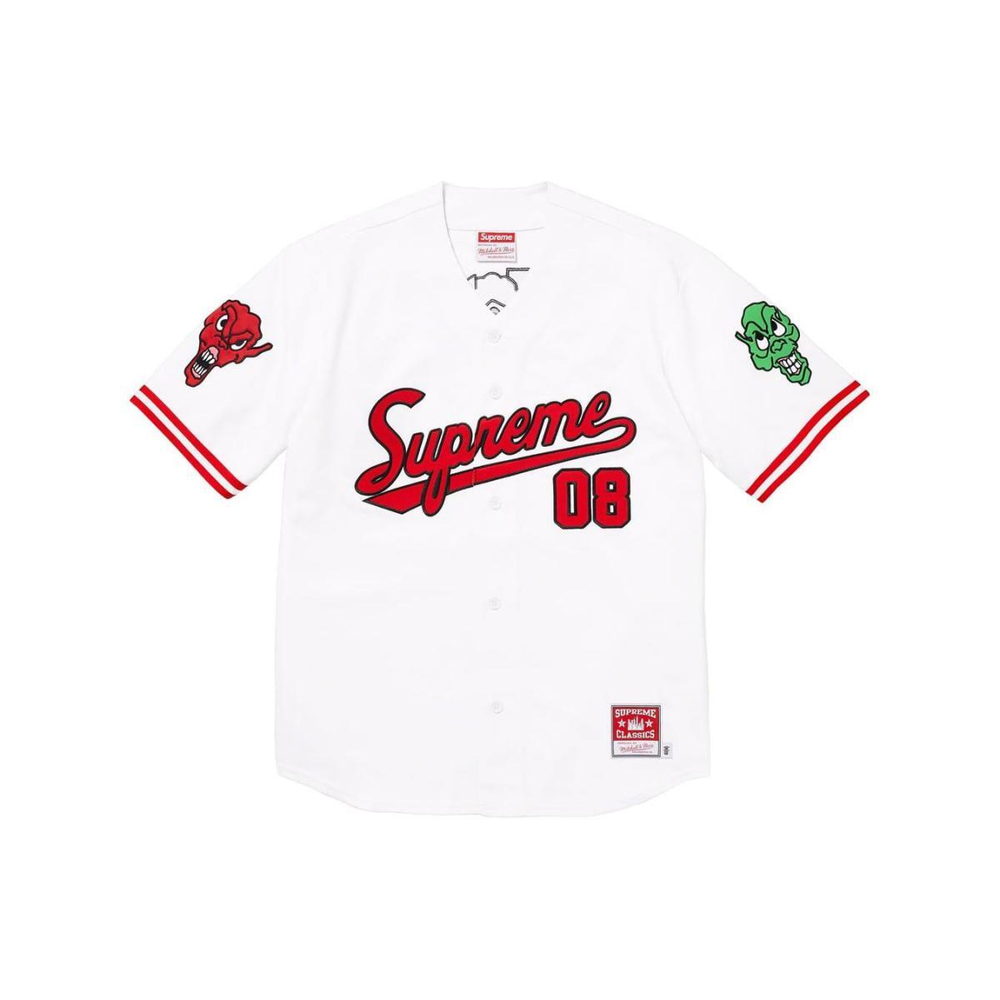Supreme x Mitchell & Ness FW23 WEEK5 DOWNTOWN HELL BASEBALL JERSEY T