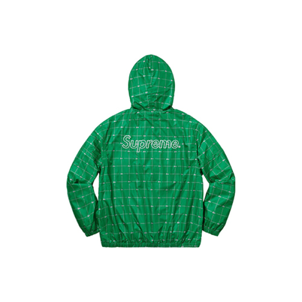 Supreme SS18 Reflective Grid Nylon Anorak Green