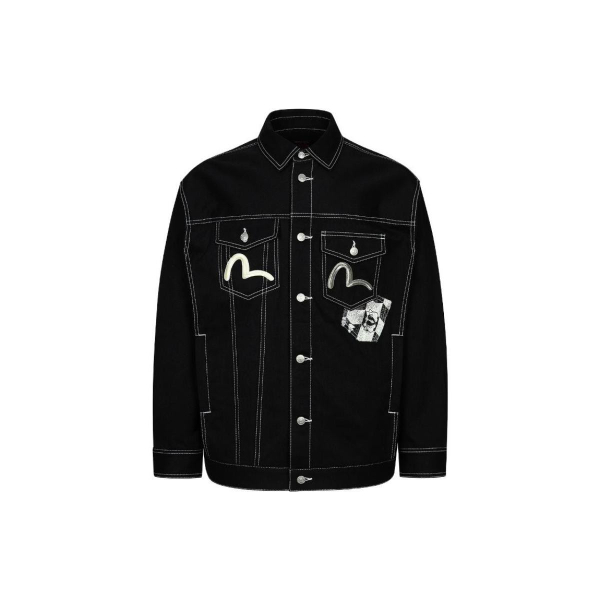 EVISU Multi-Pocket Loose Fit Denim Shirt Jacket