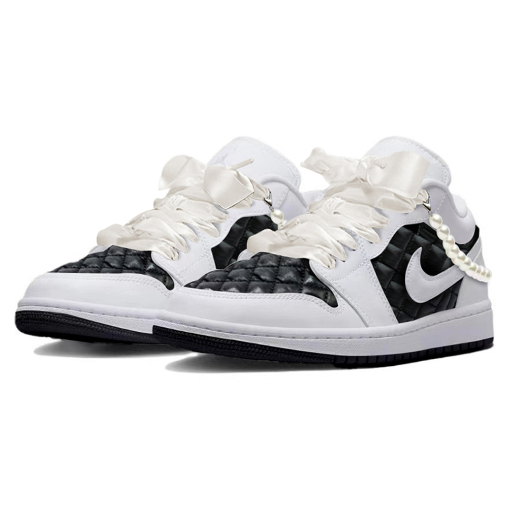 【 】 Jordan Air Jordan 1 Low quilted triple white