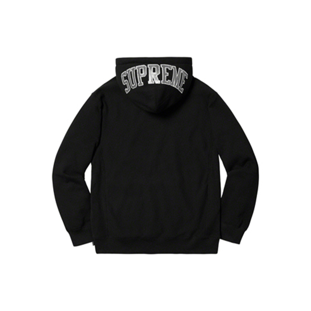 Supreme SS19 Sequin Arc Hooded Sweatshirt Black Logo