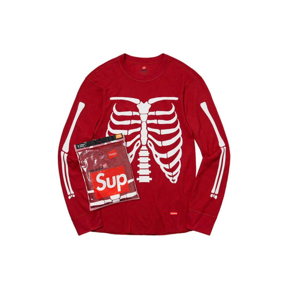 Supreme Week 15 x Hanes x Bones Thermal Crew （1 Pack） Logo T