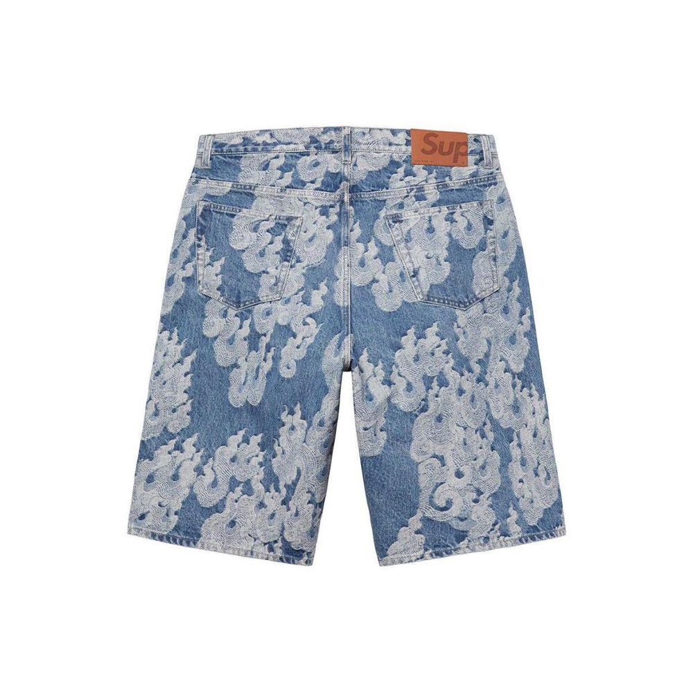 Supreme SS23 WEEK 13 FLAMES JACQUARD BAGGY DENIM SHORT