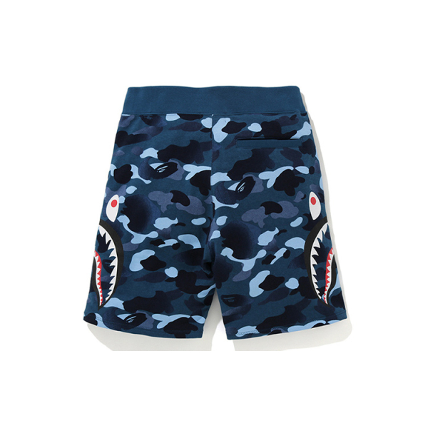 A BATHING APE Double Knit Side Shark Shorts Black