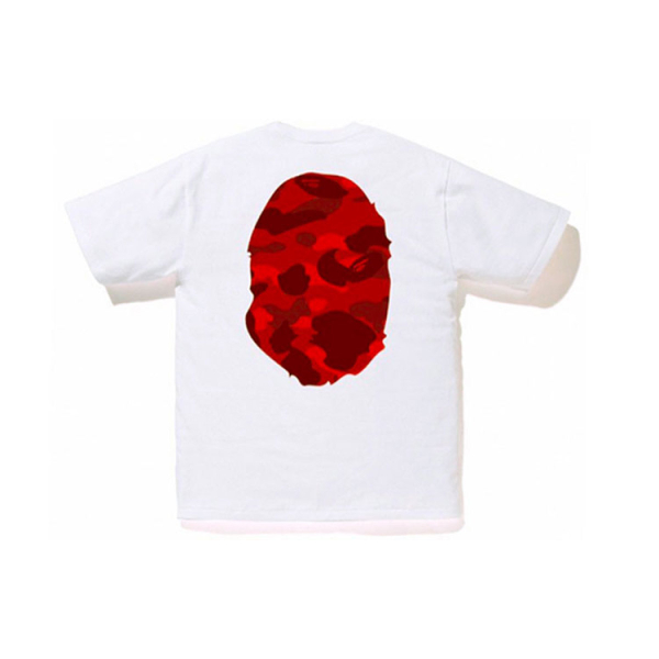 A BATHING APE Color Camo Big Ape Head Tee White/Red T