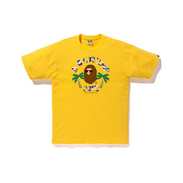 A BATHING APE LA CAMO COLLEGE TEE T