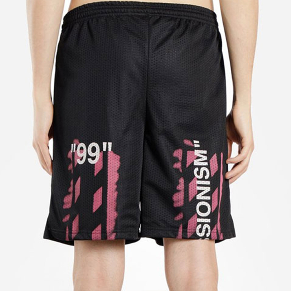 OFF-WHITE SS19 Diag Stencil Mesh Shorts Black “99”