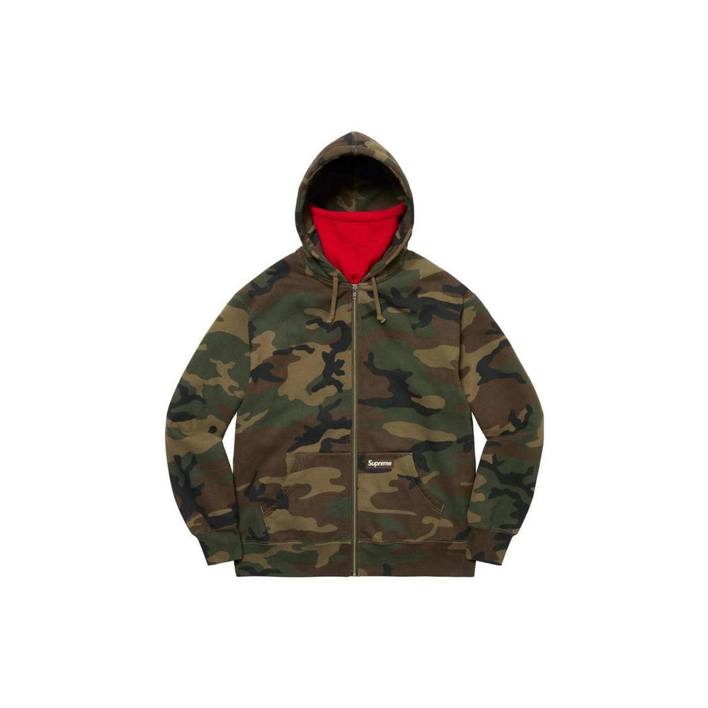 Supreme FW22 Week 19 Double Hood Facemask Zip Up Hooded Sweatshirt Logo