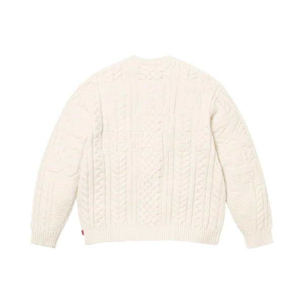 Supreme FW23 WEEK15 APPLIQUÉ CABLE KNIT SWEATER