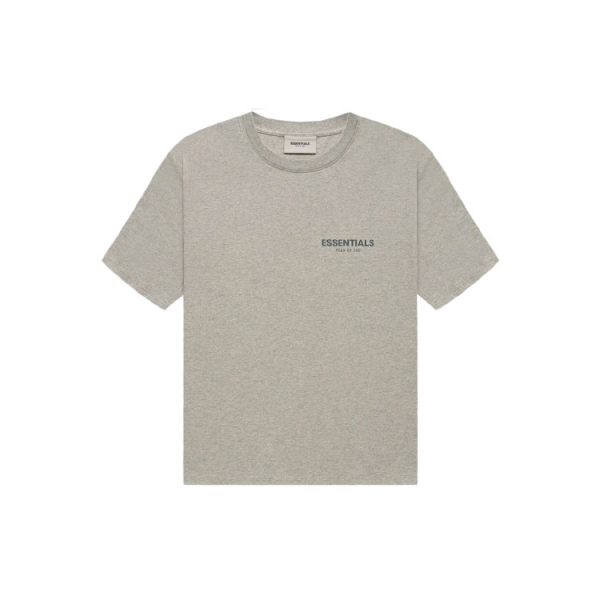 Fear of God Essentials FW21 SS Tee Dark Heather Oatmeal Logo T