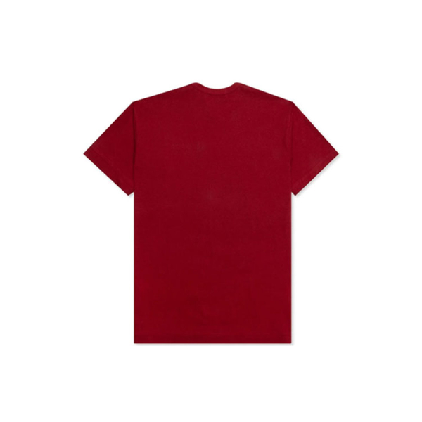 CDG Play Double Heart T-Shirt Burgundy T