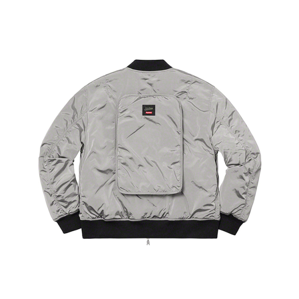 Supreme SS19 x Jean Paul Gaultier Reversible Backpack MA-1 Silver