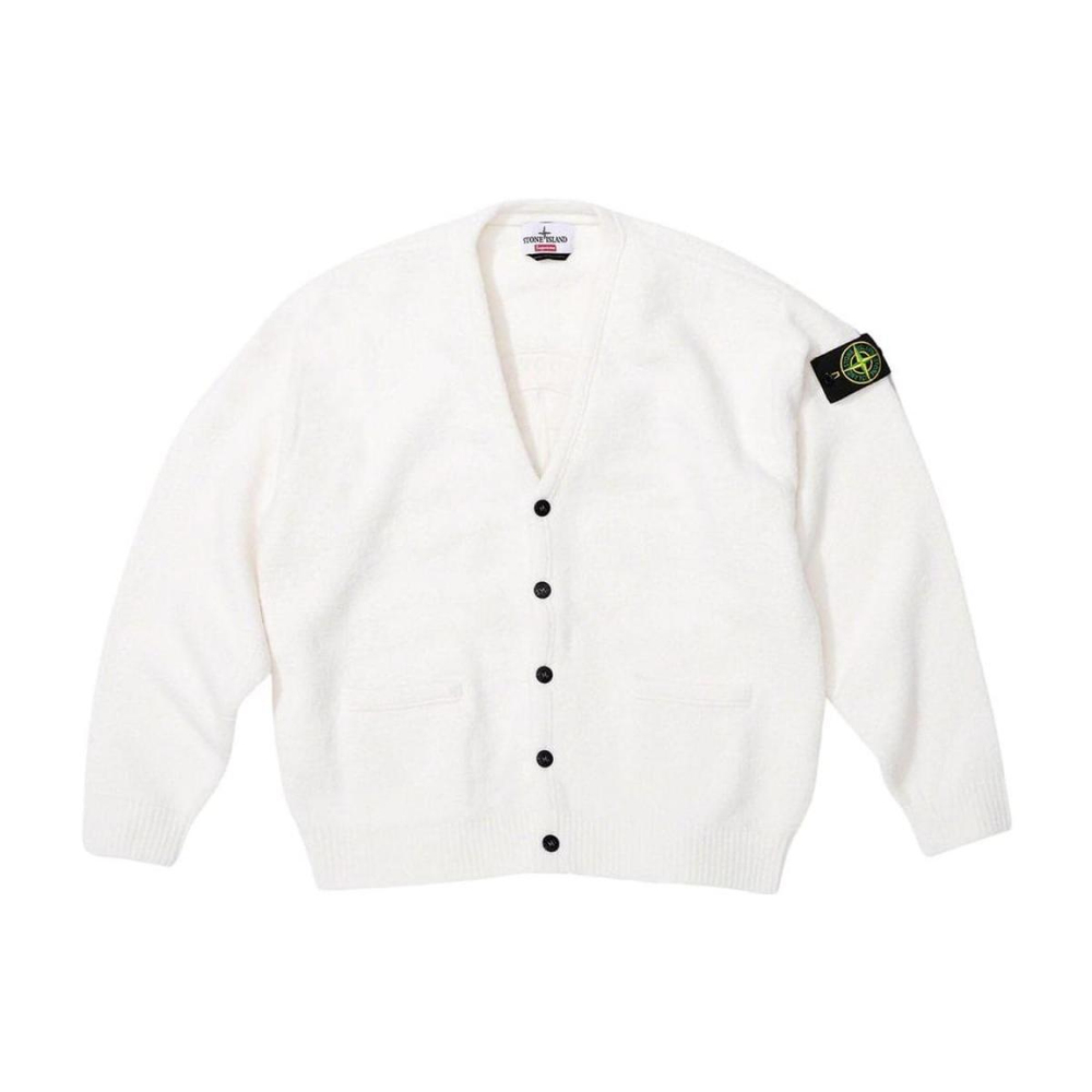 Supreme x STONE ISLAND FW23 WEEK10 BOUCLÉ CARDIGAN Logo V