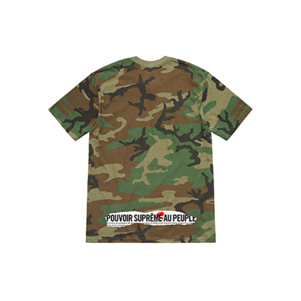 Supreme SS19 Headline Tee WoodlandCamo Logo T