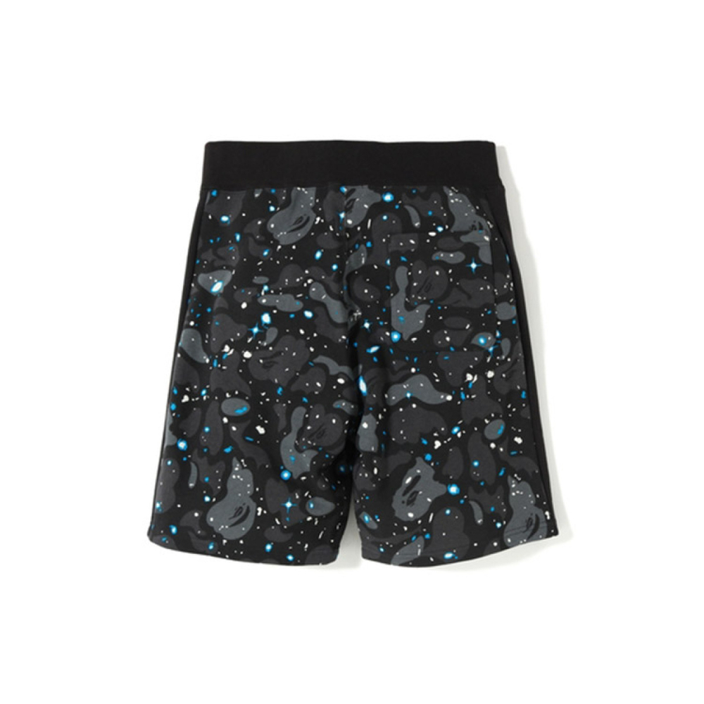 A BATHING APE Space Camo Shark Sweat Shorts